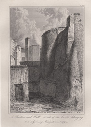 A Bastion and Wall. Works of the Castle, belonging to & adjoining Newgate in 1819.